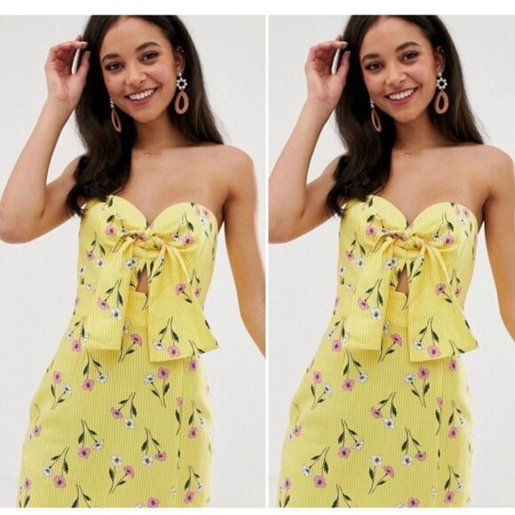 Finders Keepers Dress NWT Lemoncello Midi Strapless Dress new 8 - Picture 3 of 12